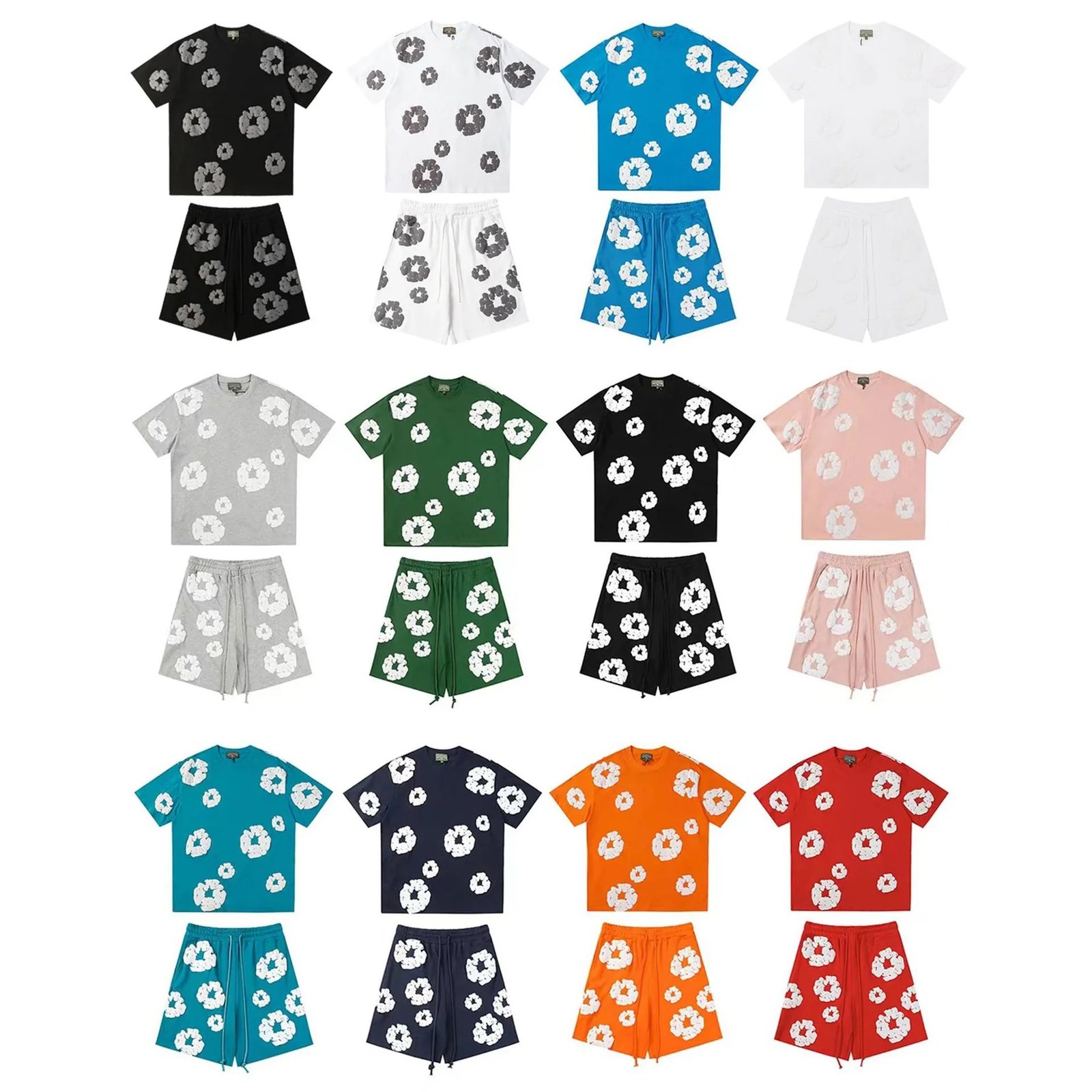 Palm Angels Daisy Print T-Shirt and Shorts Set Litbuy pants find product image
